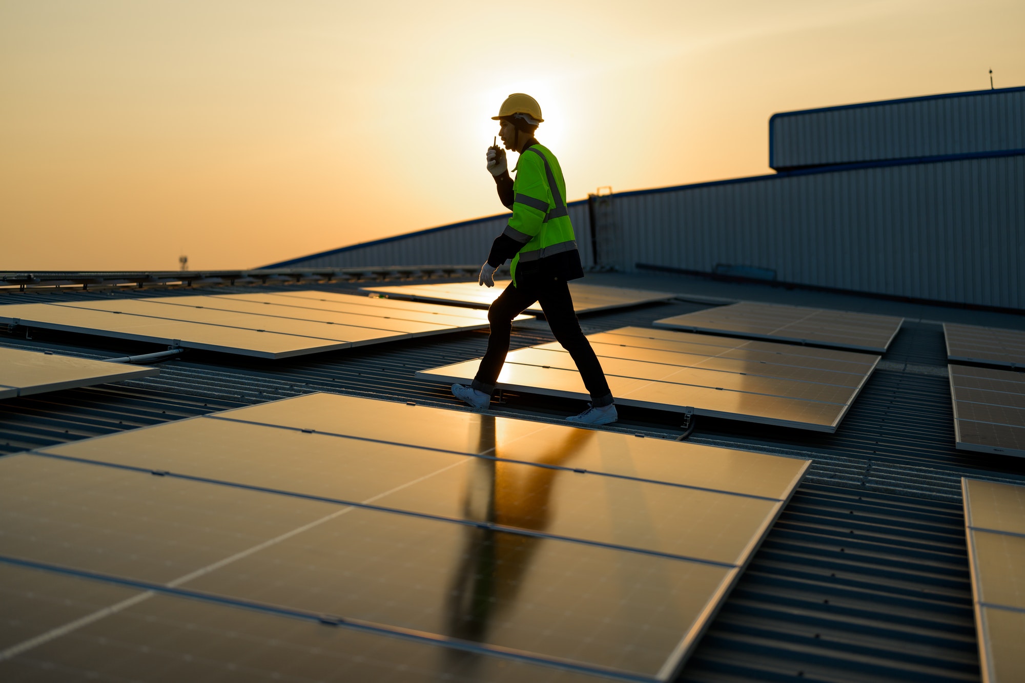 Professional engineer technician with safety helmet checking system Professional engineer technician with safety helmet checking system